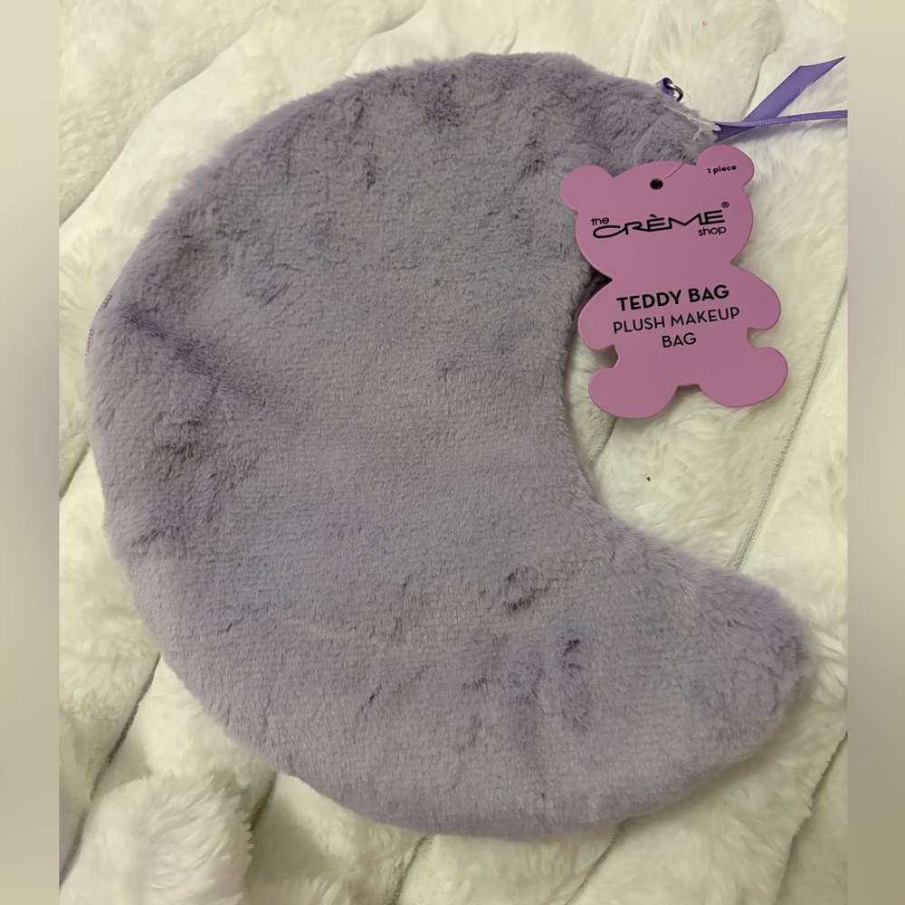The Crème Shop Purple Moon Shape Teddy Makeup Bag